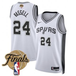 Men's San Antonio Spurs #24 Devin Vassell White 2026 Finals Association Edition Stitched Basketball Jersey