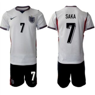 Men's England 2026 #7 Bukayo Saka White Home Soccer Jersey Suit