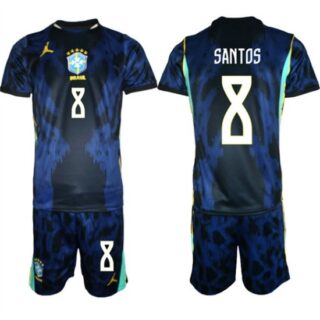 Men's Brazil national football team #8 Andrey Santos Navy 2026 Away Soccer Jersey Suit