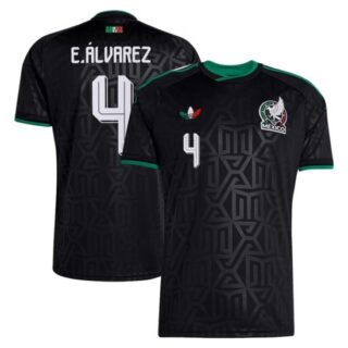 Men's Mexico #4 Edson alvarez Black 2026 Soccer Jersey Suit