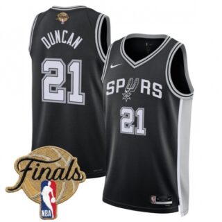 Men's San Antonio Spurs #21 Tim Duncan Black 2026 Finals Icon Edition Stitched Basketball Jersey