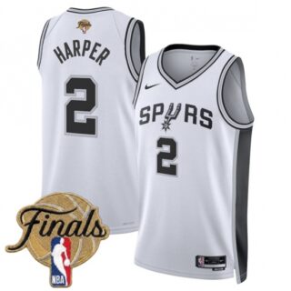 Men's San Antonio Spurs #2 Dylan Harper White 2026 Finals Association Edition Stitched Basketball Jersey
