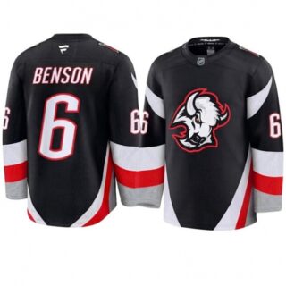 Men's Buffalo Sabres #6 Zach Benson Black Alternate Stitched Hockey Jersey
