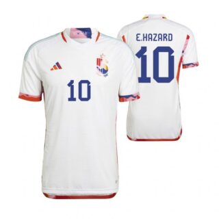Men's Eden Hazard Belgium National Team White Away Soccer Jersey 2022-23