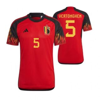 Men's Jan Vertonghen Belgium National Team Red Home Soccer Jersey 2022-23