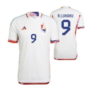 Men's Romelu Lukaku Belgium National Team White Away Soccer Jersey 2022-23