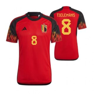 Men's Youri Tielemans Belgium National Team Red Home Soccer Jersey 2022-23