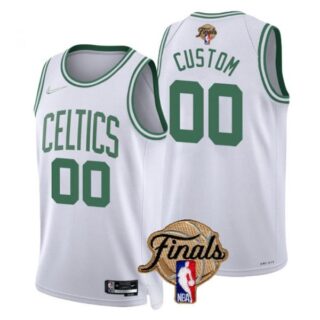 Men's Boston Celtics Custom 2022 NBA Finals Stitched Jersey - White Association