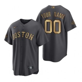 Men's Cool Base Custom Boston Red Sox 2022 MLB All-Star Game Charcoal Black Stitched Jersey