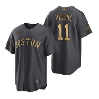Men's Cool Base Rafael Devers Boston Red Sox 2022 MLB All-Star Game Charcoal Black Stitched Jersey