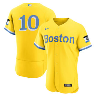 Men's Boston Red Sox Trevor Story Stitched Jersey - Yellow