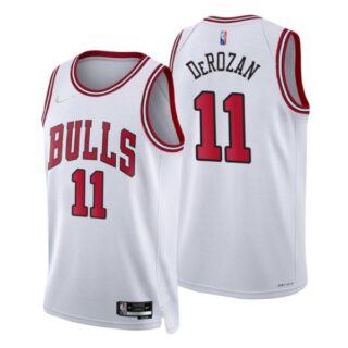 Men's #11 Demar Derozan Chicago Bulls 75th Anniversary Diamond Jersey White Association