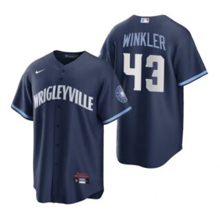 Youth Chicago Cubs Dan Winkler City Connect Wrigleyville Jersey Navy Stitched