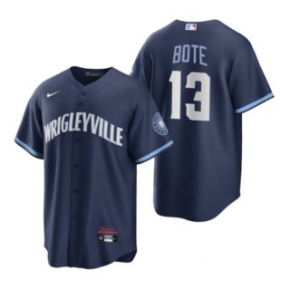 Youth Chicago Cubs David Bote City Connect Wrigleyville Jersey Navy Stitched