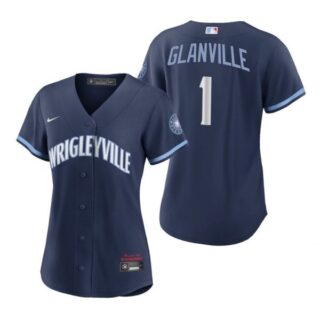 Women Chicago Cubs Doug Glanville City Connect Wrigleyville Jersey Navy Stitched