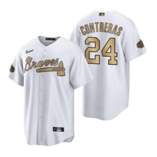 Men's Cool Base Willson Contreras Chicago Cubs 2022 MLB All-Star Game White Stitched Jersey