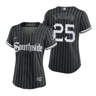 Women Chicago White Sox Andrew Vaughn 2021 City Connect Southside Jersey Black Stitched