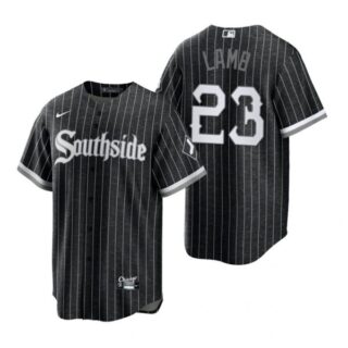 Men's Cool Base Chicago White Sox Jake Lamb 2021 City Connect Southside Jersey Black Stitched