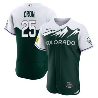 Men's Flex Base Colorado Rockies C.J. Cron 2022 City Connect Green Stitched Jersey