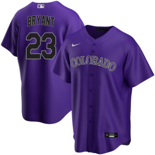 Men's Colorado Rockies Kris Bryant Stitched Jersey Replica - Purple,White
