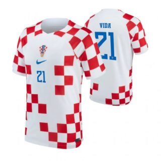 Men's Domagoj Vida Croatia National Team White Home Soccer Jersey 2022-23