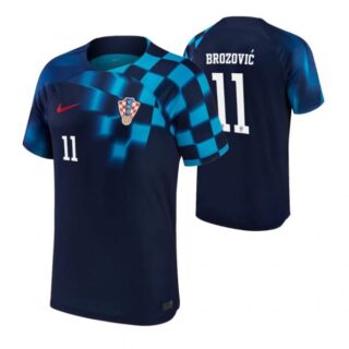 Men's Marcelo Brozovic Croatia National Team Dark Blue Away Soccer Jersey 2022-23