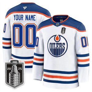 Custom Men's Edmonton Oilers 2025 Stanley Cup Final Premium Jersey All Stitched Away