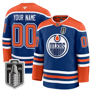 Custom Men's Edmonton Oilers 2025 Stanley Cup Final Premium Jersey All Stitched Home