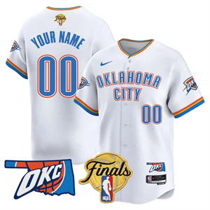 Custom Men's Oklahoma City Thunder Baseball Jersey Final Patch All Stitched Association