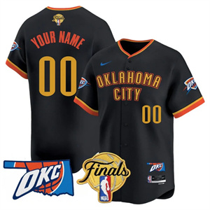 Custom Men's Oklahoma City Thunder Baseball Jersey Final Patch All Stitched City