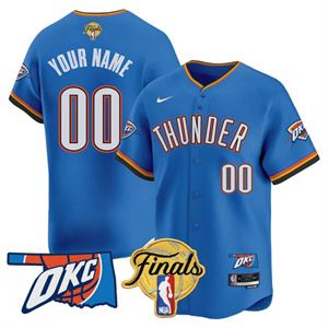 Custom Men's Oklahoma City Thunder Baseball Jersey Final Patch All Stitched Icon
