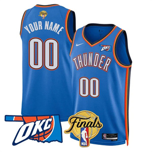 Custom Men's Oklahoma City Thunder Jersey Final Patch All Stitched Icon