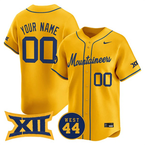Custom West Virginia Mountaineers 2025 Vapor Premier Limited Gold Jersey All Stitched