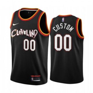 Men's Custom Cleveland Cavaliers Basketball Jersey Black