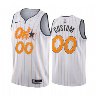 Men's Custom Orlando Magic Basketball Jersey White