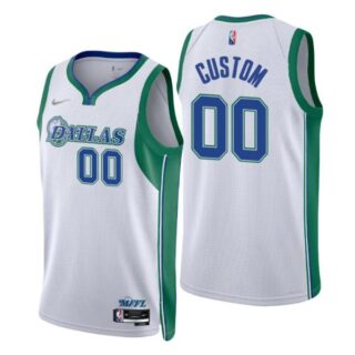 Men's Custom Dallas Mavericks 75th Anniversary Diamond Jersey White City