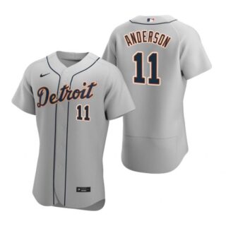 Men's Sparky Anderson Detroit Tigers Flex Base Jersey Gray