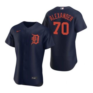 Men's Tyler Alexander Detroit Tigers Flex Base Jersey Navy Orange