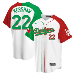 Men's Clayton Kershaw Los Angeles Dodgers Cool Base Jersey Mexican Heritage Night Mexican Heritage Night