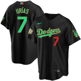 Men's Julio Ur??as Los Angeles Dodgers Cool Base Jersey Mexico Black Mexico Black