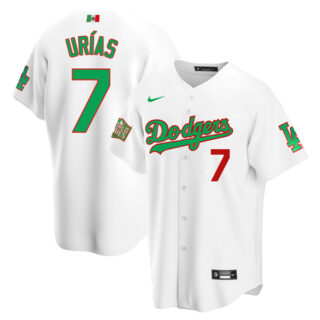 Men's Julio Ur??as Los Angeles Dodgers Cool Base Jersey Mexico Black Mexico White
