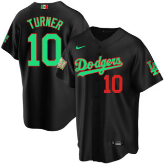 Men's Justin Turner Los Angeles Dodgers Cool Base Jersey Mexico White Mexico Black