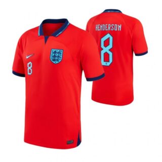 Men's Jordan Henderson England National Team Red Away Soccer Jersey 2022-23
