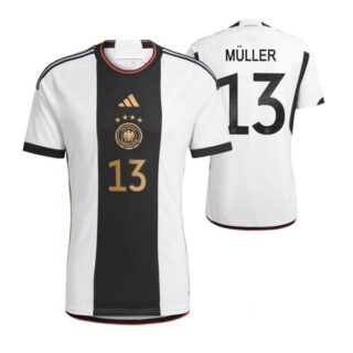 Men's Thomas Muller Germany National Team White Home Soccer Jersey 2022-23