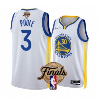 Men's Golden State Warriors Jordan Poole 2022 NBA Finals Stitched Jersey - White Association