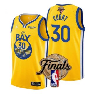 Men's Golden State Warriors Stephen Curry 2022 NBA Finals Stitched Jersey -