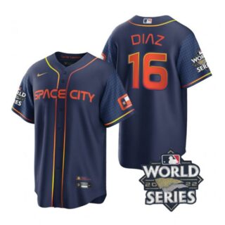 Youth Houston Astros Aledmys Diaz 2022 World Series City Connect Navy Stitched Jersey