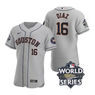 Men's Aledmys Diaz Houston Astros 2022 World Series Stitched Jersey Gray