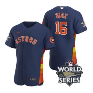 Men's Aledmys Diaz Houston Astros 2022 World Series Stitched Jersey Navy