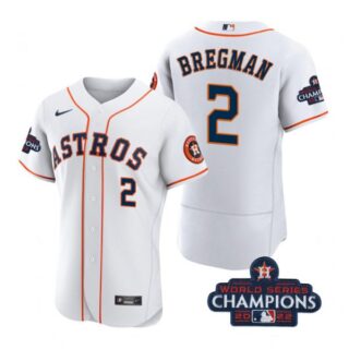 Men's Alex Bregman Houston Astros 2022 World Series Champions Stitched White Jersey